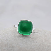 Green Emerald Quartz Ring - 925 Sterling Silver Gemstone Boho Ring - Handmade Silver Jewelry for Women - Gift for Bridesmaids - Gift for Her